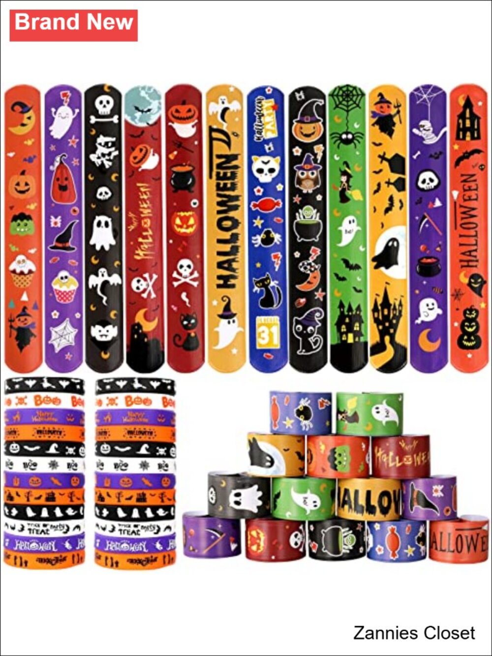 👻 Halloween Slap Bracelets 72PCS Kids Party Favors Goodie Bag Fillers